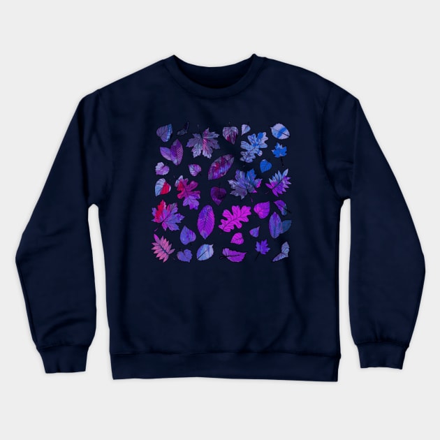 Purple Autumn Season Digital Painting Crewneck Sweatshirt by Glenn Landas Digital Art